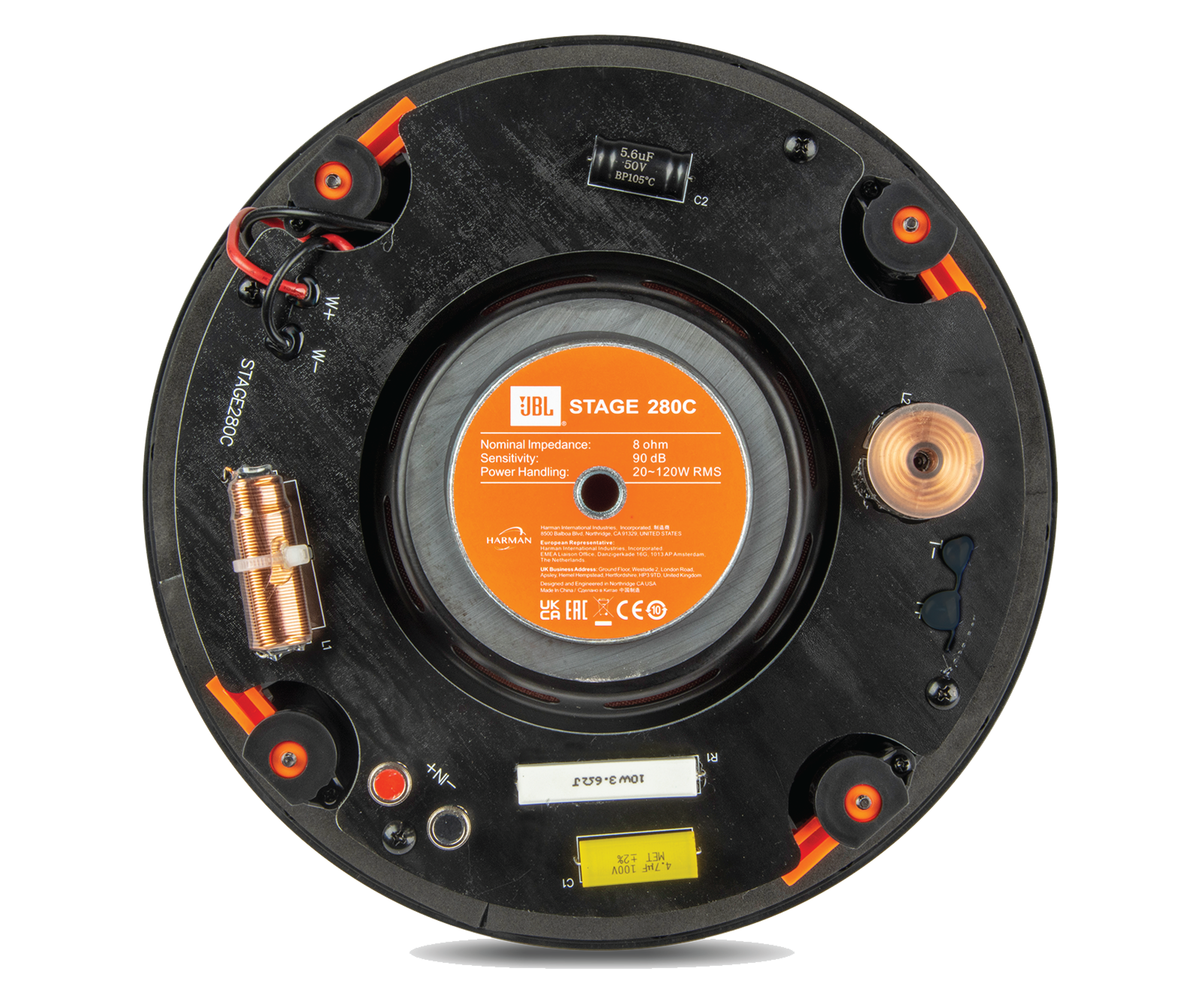 Premium air-core inductors and mylar cap capacitor crossover network components ensure that sound remains dynamic at all listening levels.